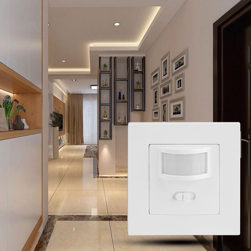 Human Body Infrared Induction Switch 220-240V/AC Home Lighting Switch Auto On / Off Pyrolysis Sensor Wall Embedded Panel Sensor