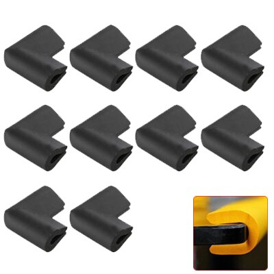 2M de protección de la infancia equipo bebé de seguridad para niños muebles ángulo Protector para Borde de esquina en forma de U de vidrio de de cintas: 10pcs U corner black