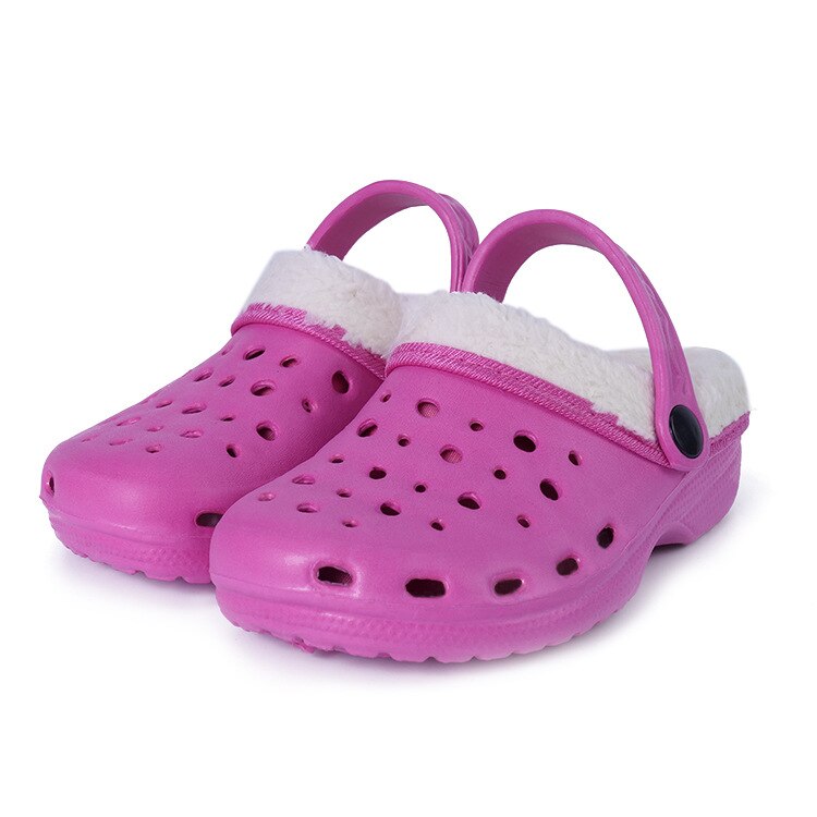 Pantoufles originales enfants Croc sabot chaussures hiver décontracté classique garçons fille enfants Fuzz doublé baskets hiver fourrure jardin sandales