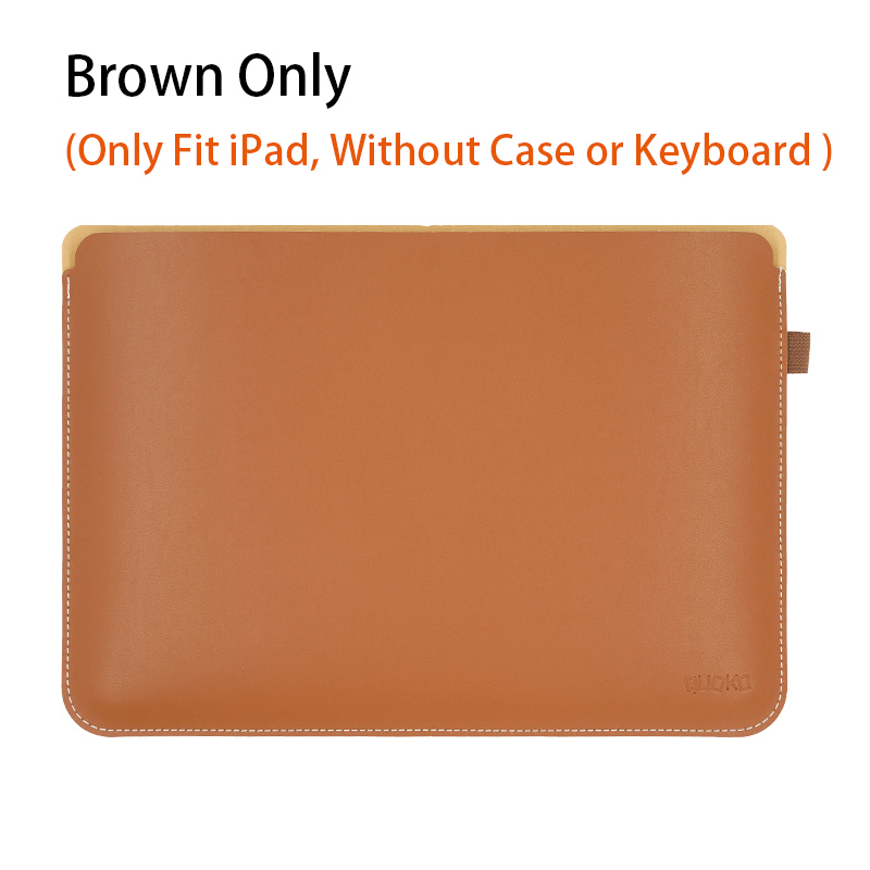 Simplicity and ultra-thin super slim Laptop bag case Sleeve for Apple iPad 9.7" iPad Pro 10.5 11 12.9" ,Transverse style: 10-inch / Brown