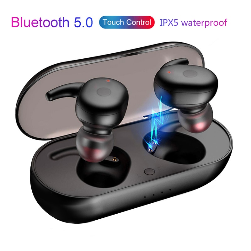 TWS Hoofdtelefoon Bluetooth 5.0 Draadloze Koptelefoon Sport Oortelefoon 3D Stereo Geluid Oordopjes met Draagbare Microfoon en Opladen doos