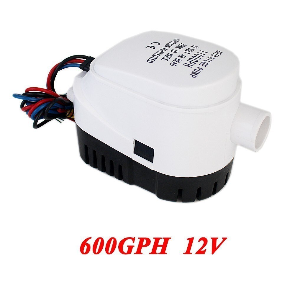 750GPH DC 12 v Automatische lenspomp voor boot, met auto vlotterschakelaar, dompelpompen elektrische waterpomp, 12 v volt 12 volt 750: 600GPH 12V