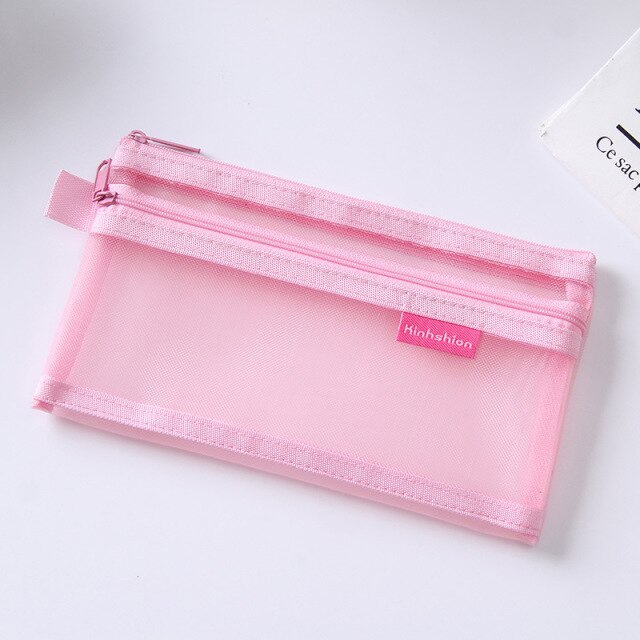 Eenvoudige Transparante Tpu Lederen Koreaanse Ins Potlood Tas Zakjes Briefpapier Organisator Etui Pencilcase School Pen Case: E