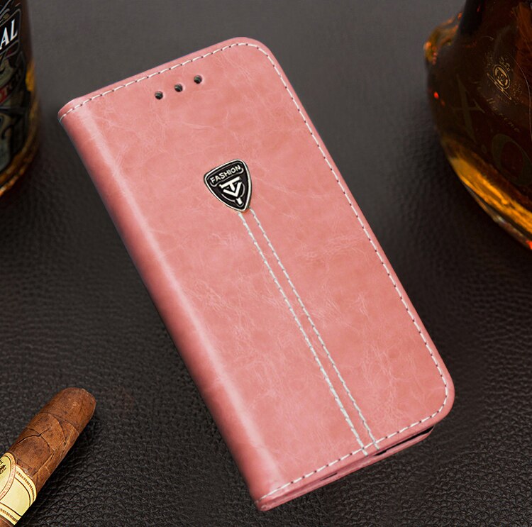 AMMYKI trend Popular odorless irregular PU leather huawei honor 5C cell phone back cove 5.2'For huawei honor 7 lite case: Pink