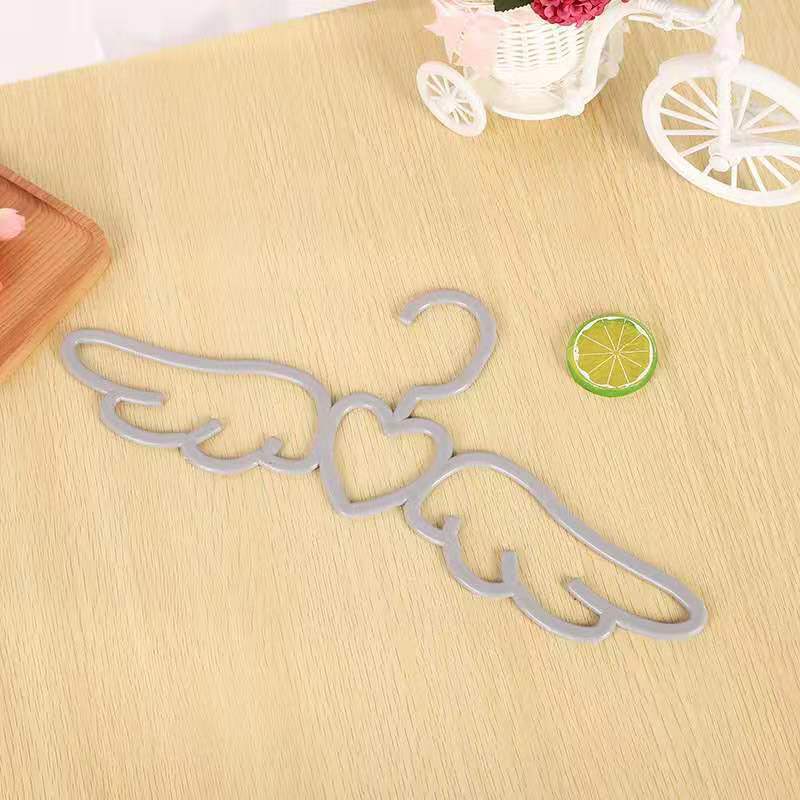Angel Wing Shape Traceless Non-Slip Hanger Wardrobe Organizer For Home Hotel Clothes Hangers Scarf Tie Hook Lelakaya 5/10PCS Set: 5PCS Gray