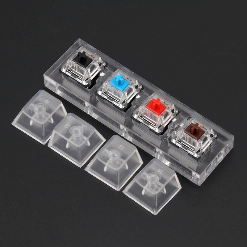 Gateron mx switches acrylic mechanical keyboard switches 4 translucent clear sampler tester kit toy stress relief: Default Title