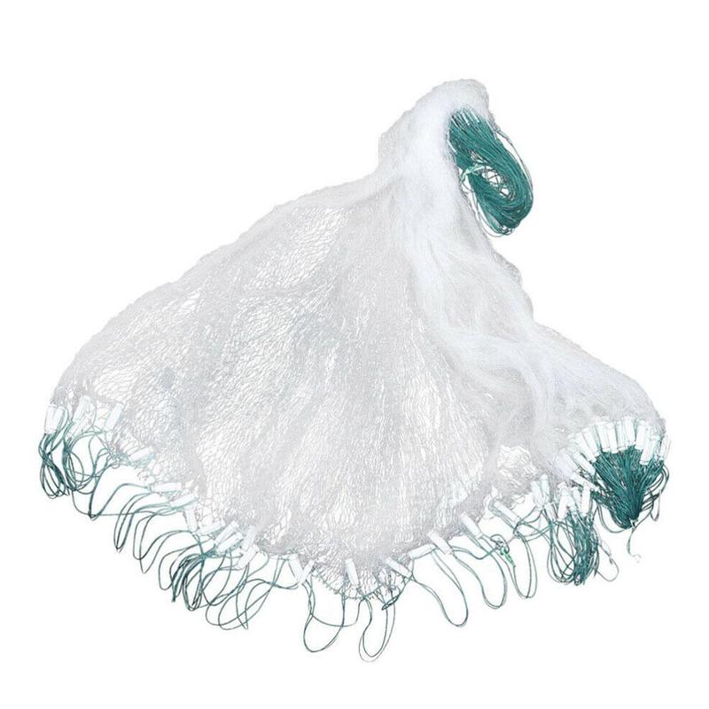 Clear Green White Fishing Net with Float Fish Trap Mesh Small 30Mx1.2M Nylon Accessory Net Fish Monofilament Gill 1.2*15 1P T9O5