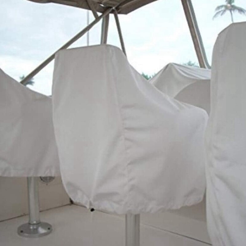 2 Pack Boat Seat Cover, Outdoor Waterproof Pontoon Captain Boat Bench Chair Seat Cover, Chair Protective Covers