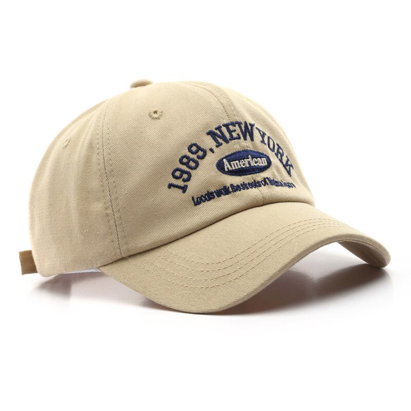 Borduren York Baseball Hoeden Gewassen Katoen Cap Voor Mannen Vrouwen Gorras Snapback Zon Caps Zomer Unisex Casual Vader hoed: beige