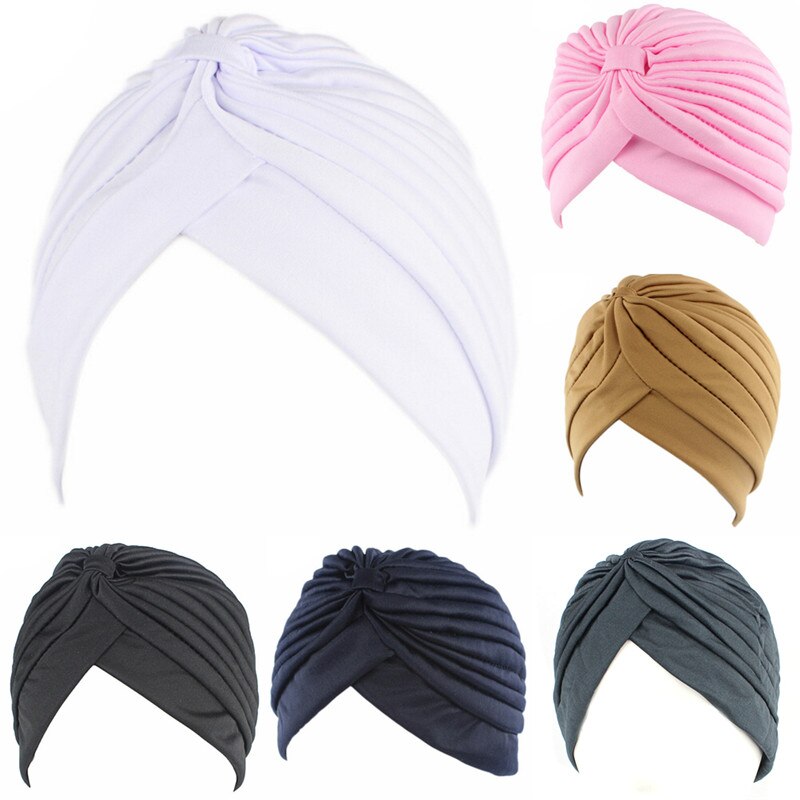 Vrouwen Elastische Stretch Mutsen Muts Bandana Grote Satijnen Bonnet Hijab Cap Hoed Voor Musleim Womens Effen Kleur Moslim Tulband Cap