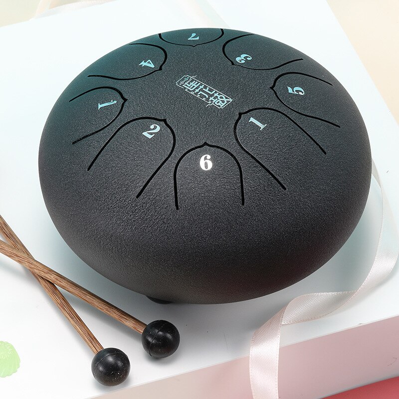 Alloy Steel Tongue Drum 6Inch 8 Tones with 1Pair Mallets + Storage Drum Bag THJ99