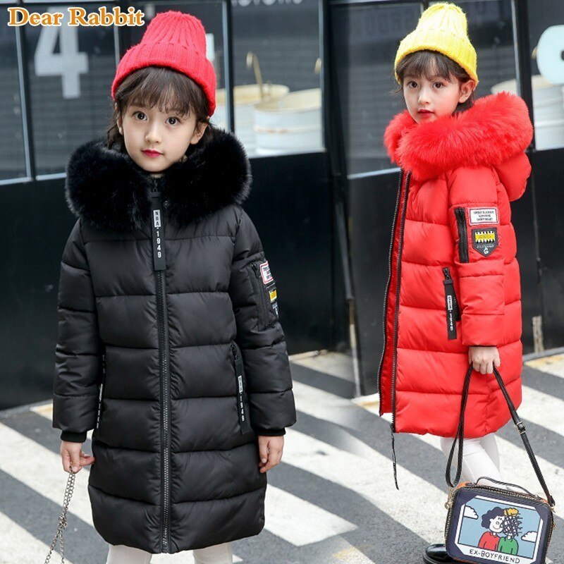 Mode Kinderen Winter Down Katoenen Jas Meisje Kleding Jas Kinderen Warme Dikke Hooded Lange Kleding Voor Tiener 4Y-13Y