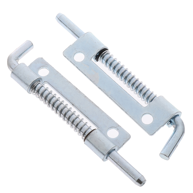 1Pc Metal Silver Color Lock Barrel Bolt Spring Loaded Latch 3.54" Long Grip Heavy Duty Safety Door Latch Sliding Lock