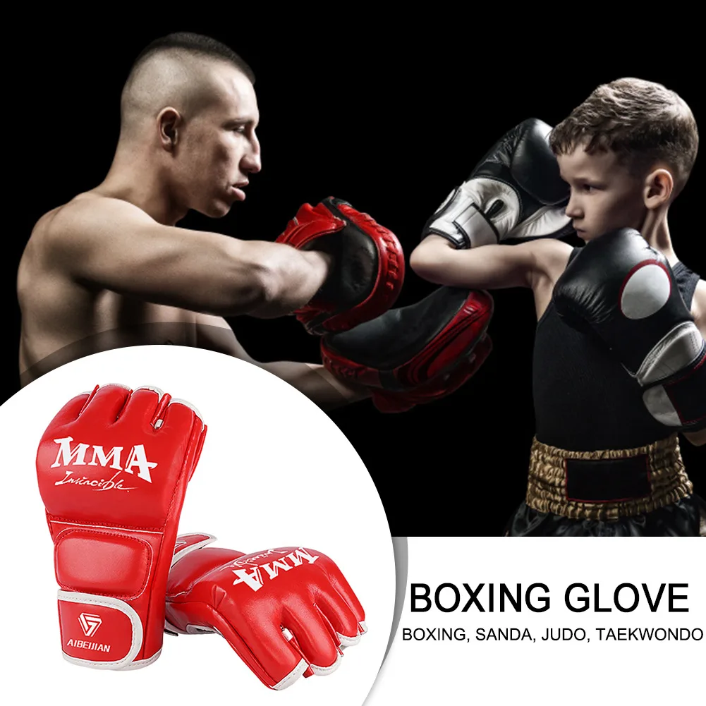 2pcs Kids Boxing Gloves PU Leather MMA Fighting Gloves Punching Bag Kickboxing Thai Gloves for Kids Child Training