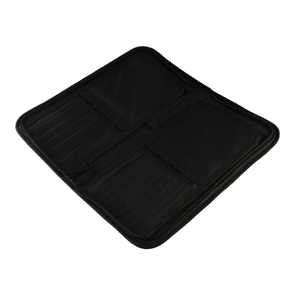 Makeupbørstepose med stor kapacitet, vandtæt stand-up-holder til kosmetikbørster, støvforebyggende femten huller