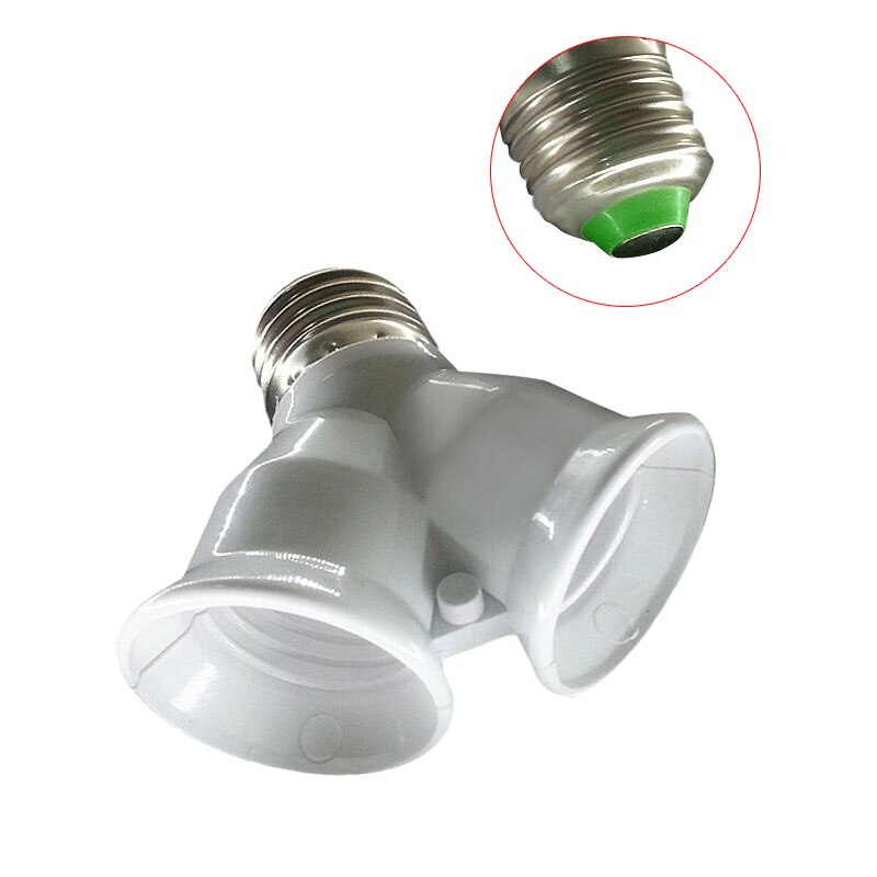 E27 to 2 xe 27 led halogenlys sokkel lampe pære adapter omformer sokkel for