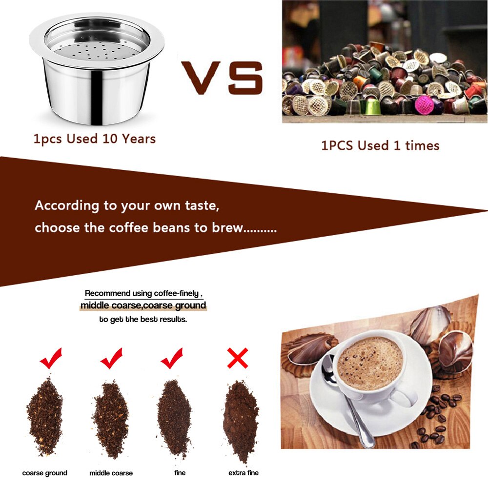 Cápsula de café reutilizable recargable, respetuosa con el medio ambiente, STEE K Fee & Tchibo Cafissimo ALDI Expressi, compatible con máquina Tchibo