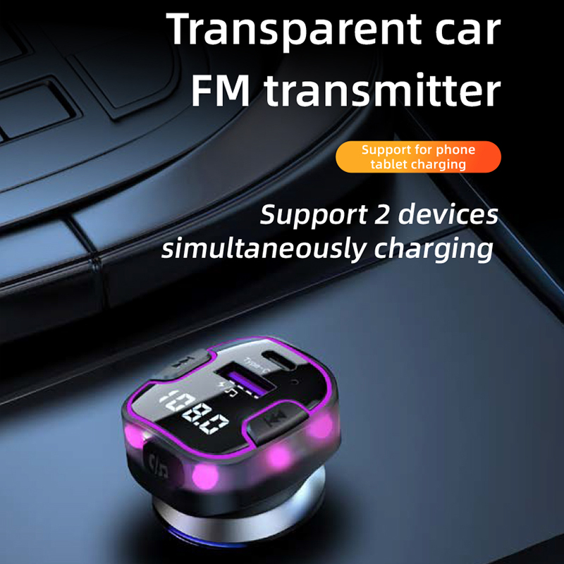 Bluetooth 5.3 Fm-zender Carkit Handenvrij Achterste Rij Dual USB Autolader 3.1A Ondersteuning U disk MP3 Modulator Muziekspeler