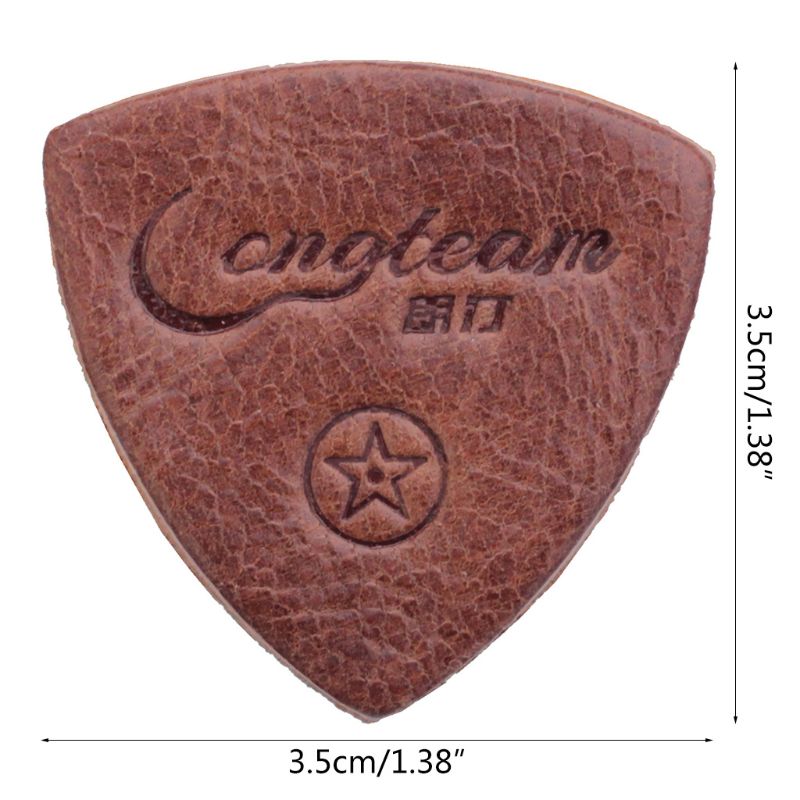 3pcs Set Cuir Médiators Guitare - Ukulele Pouce Doigt Plectres - 3.5x3.5x0.3cm