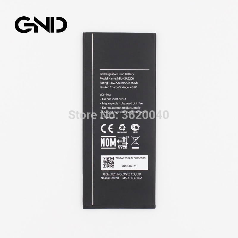 GND 2200 mAh/8.36Wh 3,8 V NBL-42A2200 batería de repuesto para la batería de coche neffos C5 TP701A B C E bateria de teléfono móvil de polímero Li-polímero batería