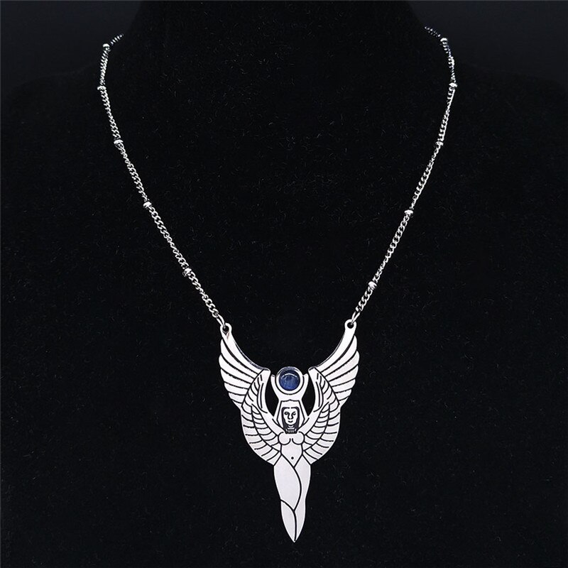 neue Sonne Göttin Edelstahl Halskette Kette für Frauen Silber Farbe Halskette Schmuck collares mujer N4030S02