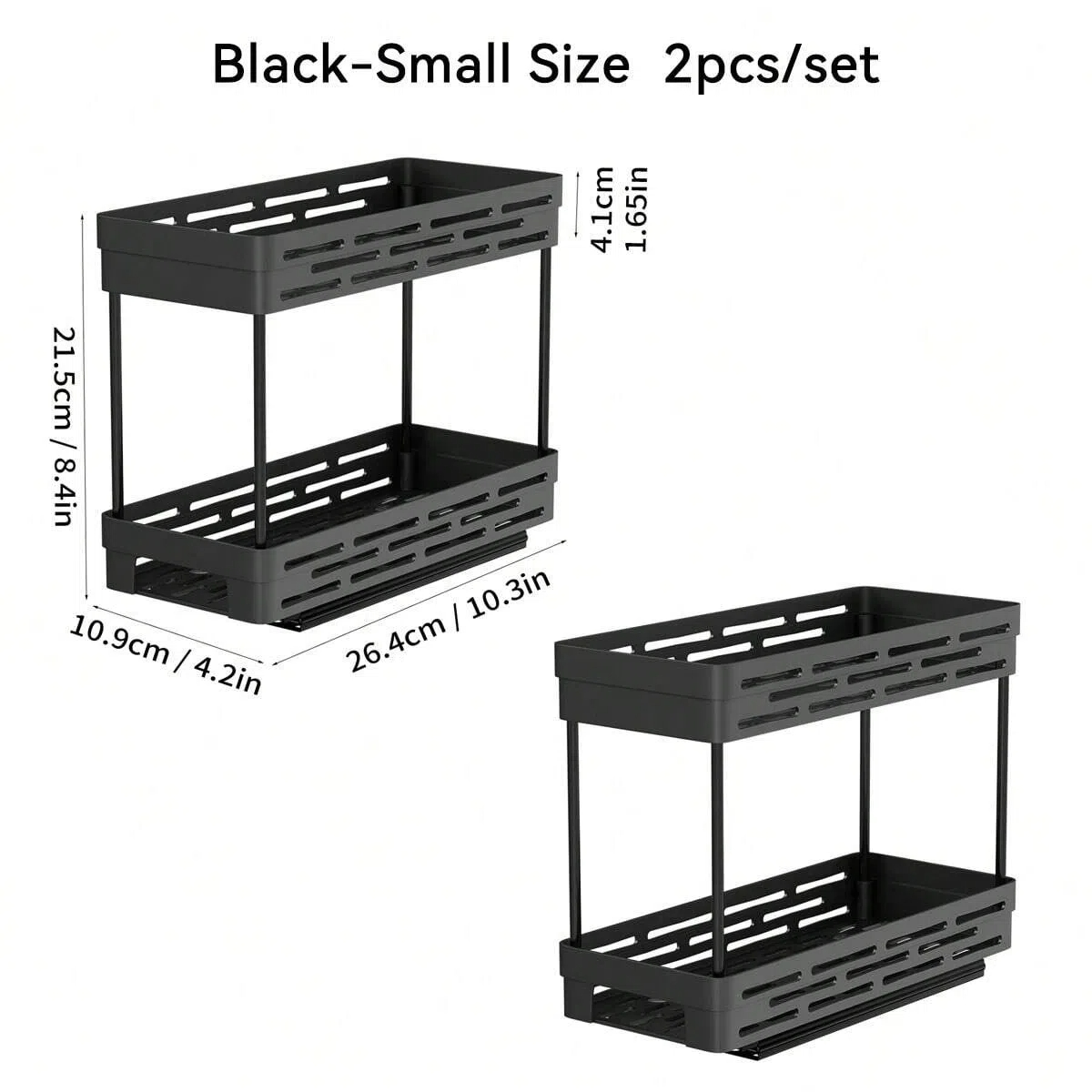 WORTHBUY Keukenkast Opslag Organizer Pull-out Kruiden Fles Opbergrek Glijdende 2 Tier Plastic Organizer Plank: GRIJS
