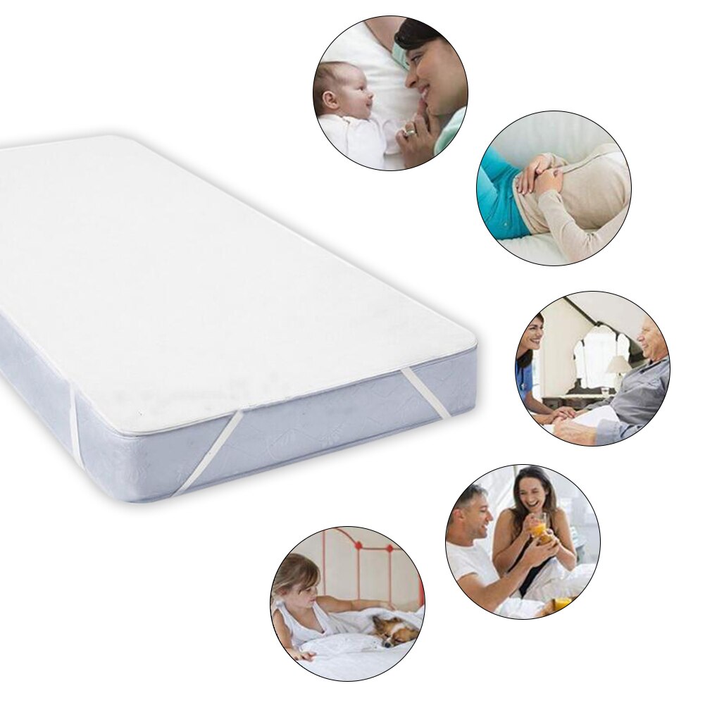 Terry Cloth Waterproof Bed Sheet For Mattress Pad &amp; Topper With Band Bed Protector Waterproof Mattress Protector