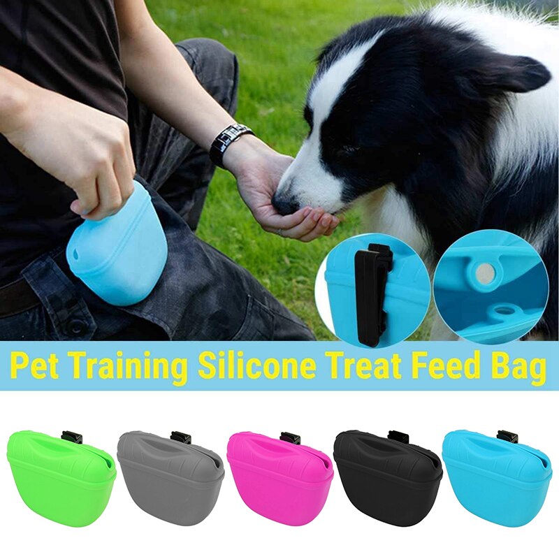 Puppy Feed Bundel Outdoor Siliconen Beloning Snack Taille Pocket Dog Treat Pouch Training Bag