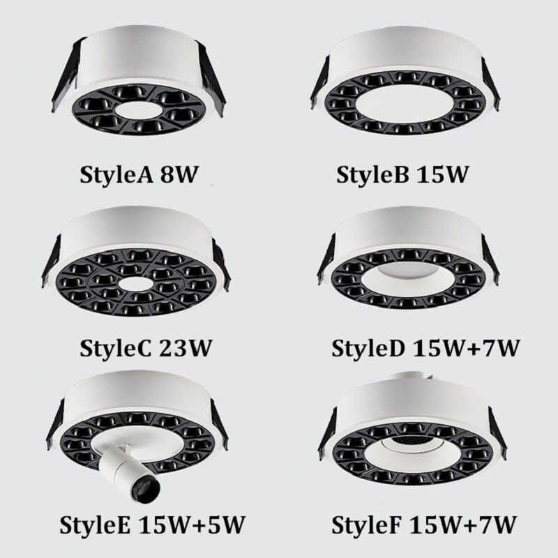 Recessed LED Linear Light High CRI Round LED Grille Spotlight Anti-glare Ceiling Downlight for Bedroom Hotel