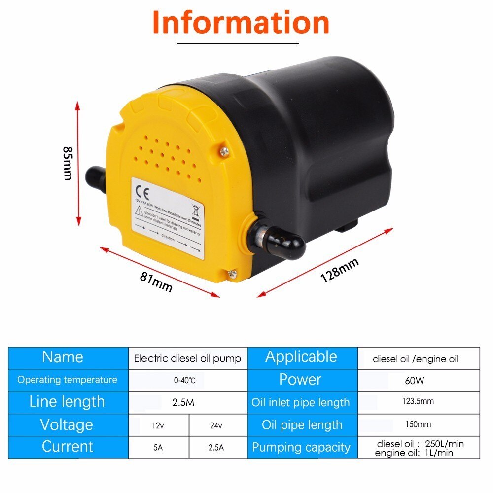 Olie Zuigpomp 12 V/24 V 3 ~ 4L/Min Elektrische Motor Voor Brandstof Fransfer, motor-olie Drainage Extractor Voor Auto/Boot/Motor 12 V