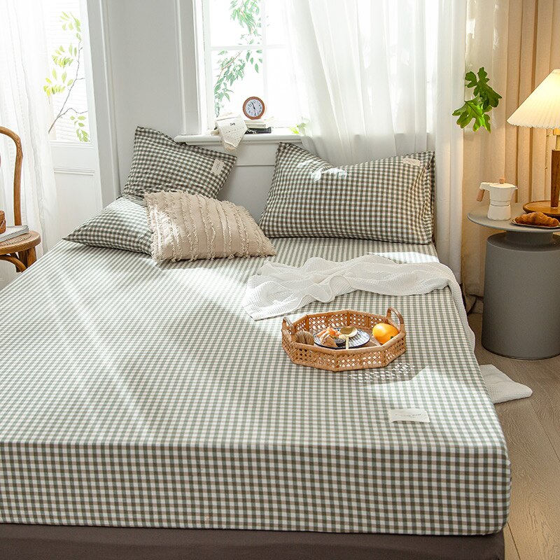 Lakens Thuis Katoenen Hoeslaken Koningin Koning 150X200 180X200Cm Matras Cover Voor Kids Volwassenen dubbele Enkele Maat Geen Kussensloop: 2 / 120X200X25cm