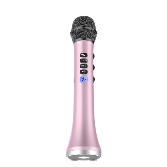 FELYBY Portable Wireless Bluetooth Karaoke Microphone Speaker 2-in-1 Handheld Sing/Recording Dynamic Car Microphone: Pink