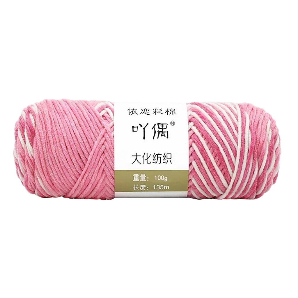 Hilo de algodón 100g para manualidades, hilo de algodón para manualidades, hilo de algodón cálido para tejer a mano, hilo de lana: Hot pink