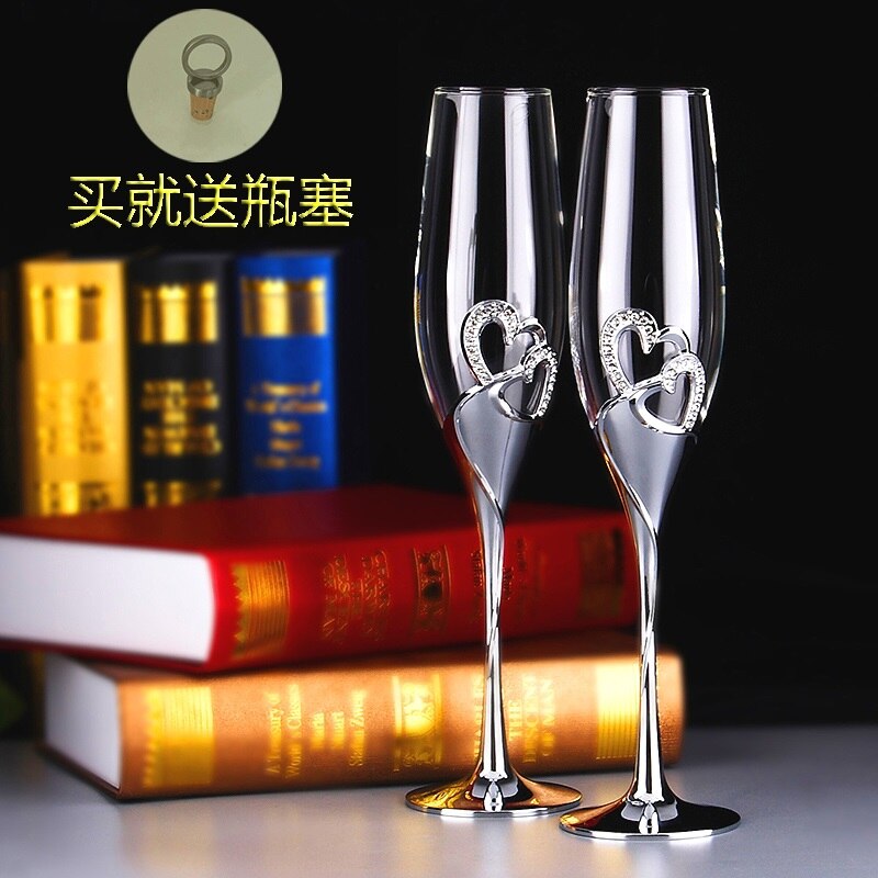 Champagneglas fløjter perfekt til bryllup 1 stykker luksus krystal ristende fløjter og vinglas: B