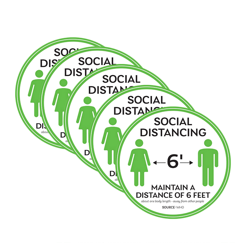 5pcs Social Distancing Floor Decal Safety Distance... – Vicedeal