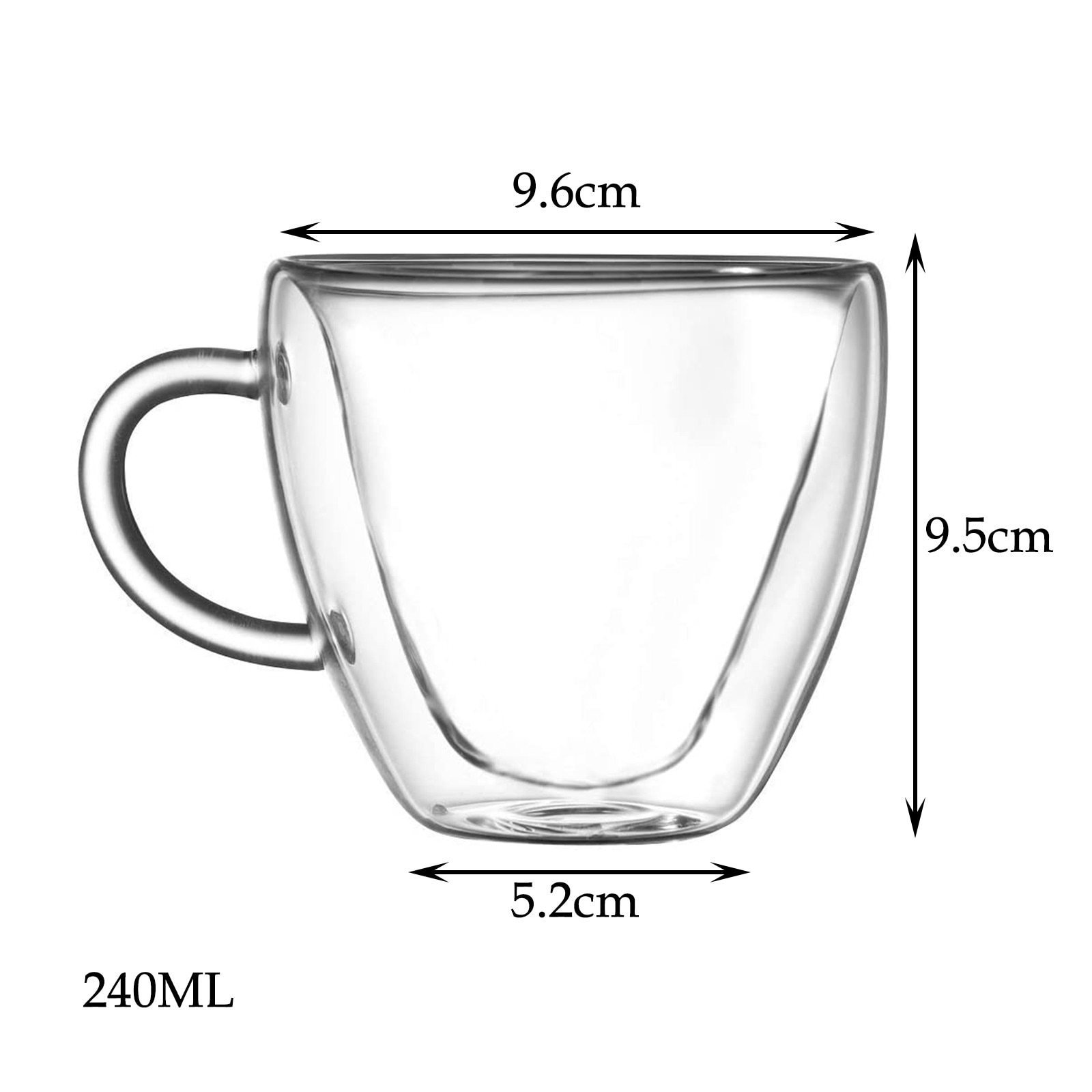 1pc Heart Love Shaped Glass Mug Couple Cups Double Wall Glass Mug Resistant Tea Beer Mug Milk Lemon Juice Cup Drinkware Tool