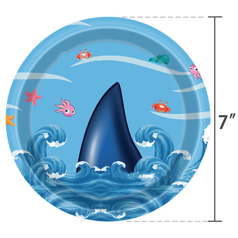 Blue Shark Ocean Theme Birthday Disposable Tableware Under The Sea Plates Napkins Happy Birthday Party Decor Kids Baby Shower