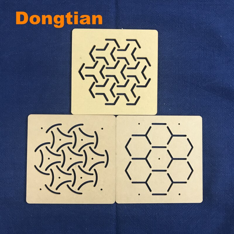 Ensemble de 3 modèles de Sashiko en acrylique, modèle de dessin classique japonais pour coquille de tortue: Default Title