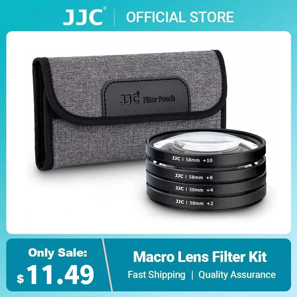Jjc Close-Up Macro Filter Kit + 2 + 4 + 8 + 10 Close Up 40.5Mm 49mm 52Mm 55Mm 58Mm 62Mm 67Mm 72Mm 77Mm Met Camera Filter Case Pouch