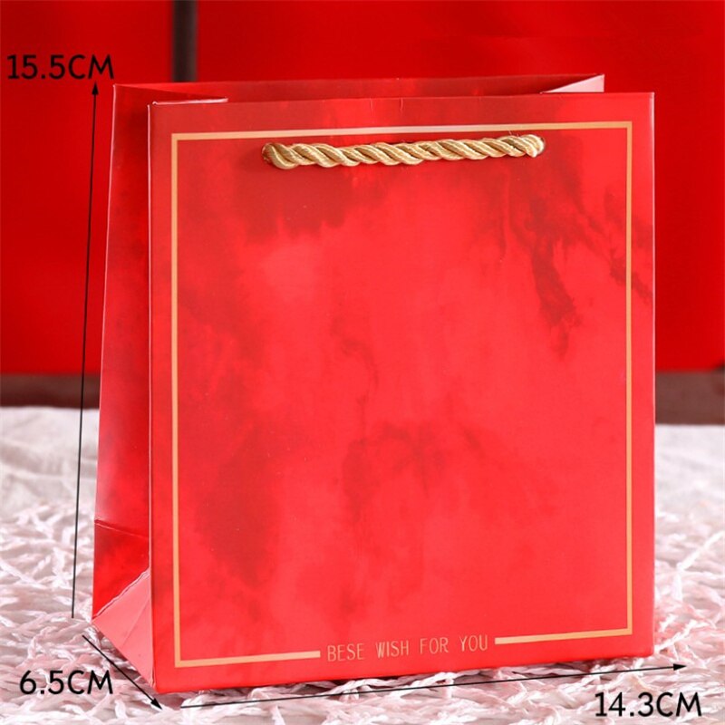 1 Pcs Snoep Pakket Bruiloft Papier Verpakking Dozen Valentijnsdag Party Grote Zak Snoep Opslag tas: Red S