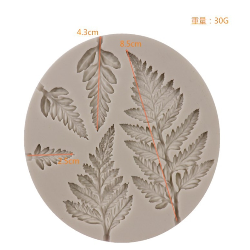 Diy siliconen cakevorm met varenblad, keukenfondant, cupcake, chocolade, bakgereedschap, taartdecoratiegereedschap, 3d bakvormen voor taarten