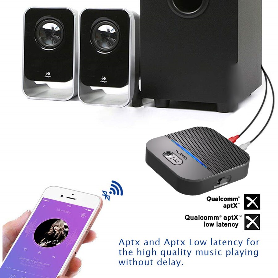 Auto AUF/OFF Wireless Bluetooth 5,0 Adapter Dongles Aptx LL Auto Musik Empfänger Lautsprecher Audio Sender mit 3D Sound effekte