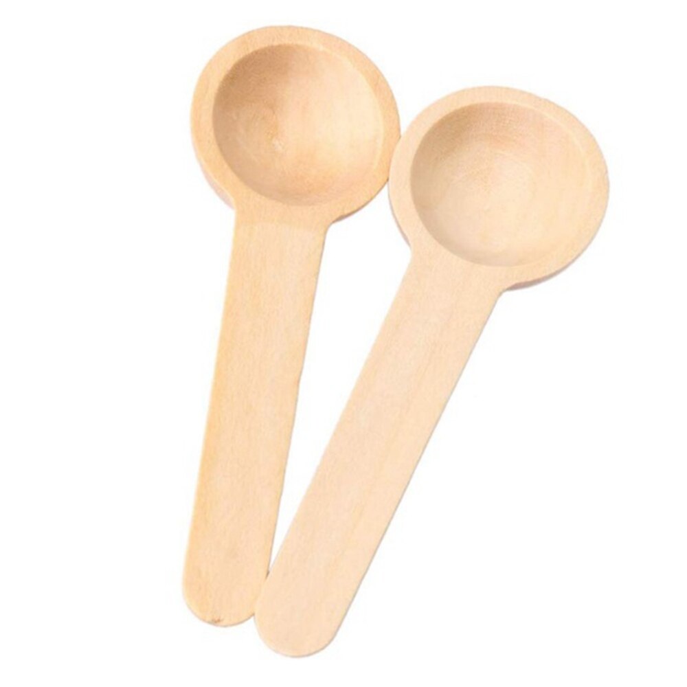 Mini natur trä hem kök matlagningsskedar verktyg scooper salt krydda honung kaffeskedar pack  of 25