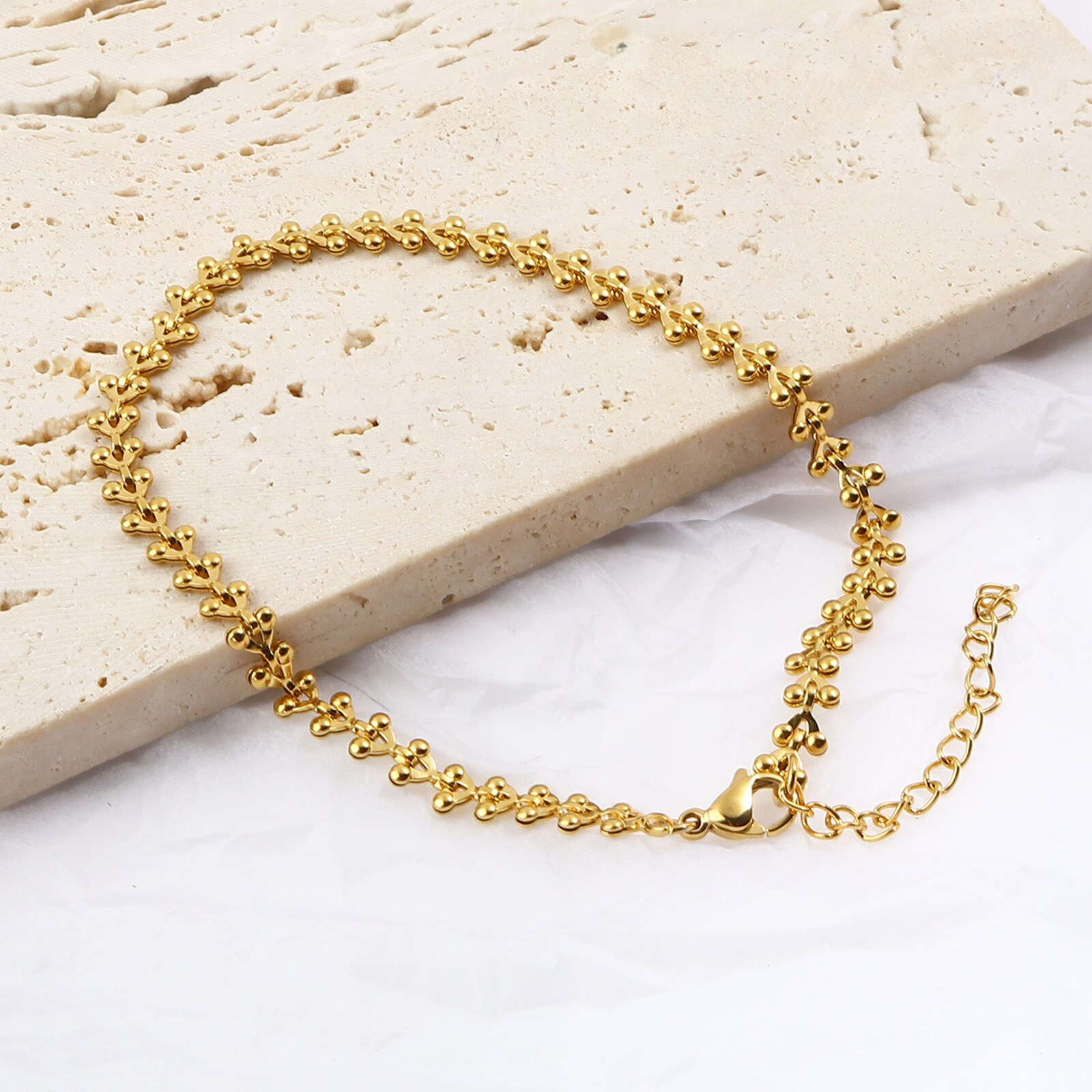 Tobillera de estrella de acero inoxidable para mujer, joyería para el pie, cadena chapada en oro, pulsera, accesorios de de cumpleaños