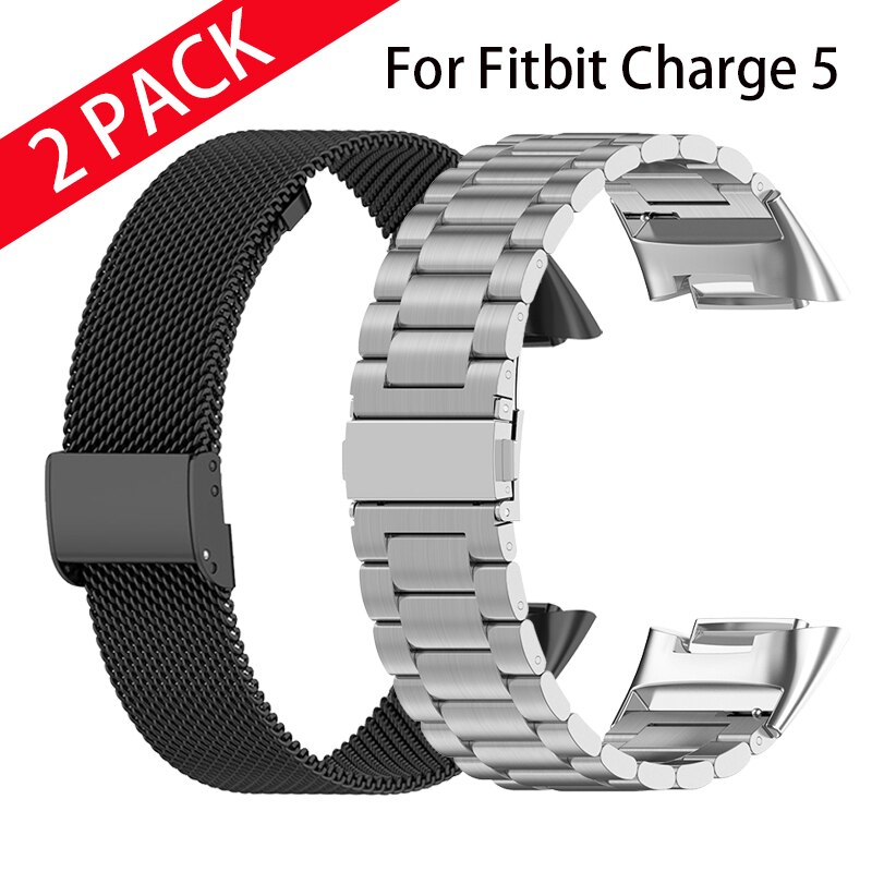 Metal Strap For Fitbit Charge 5 Smart Bracelet Stainless Steel Mesh Watch Band Loop For Fitbit Charge 5 Wristbands Accessories