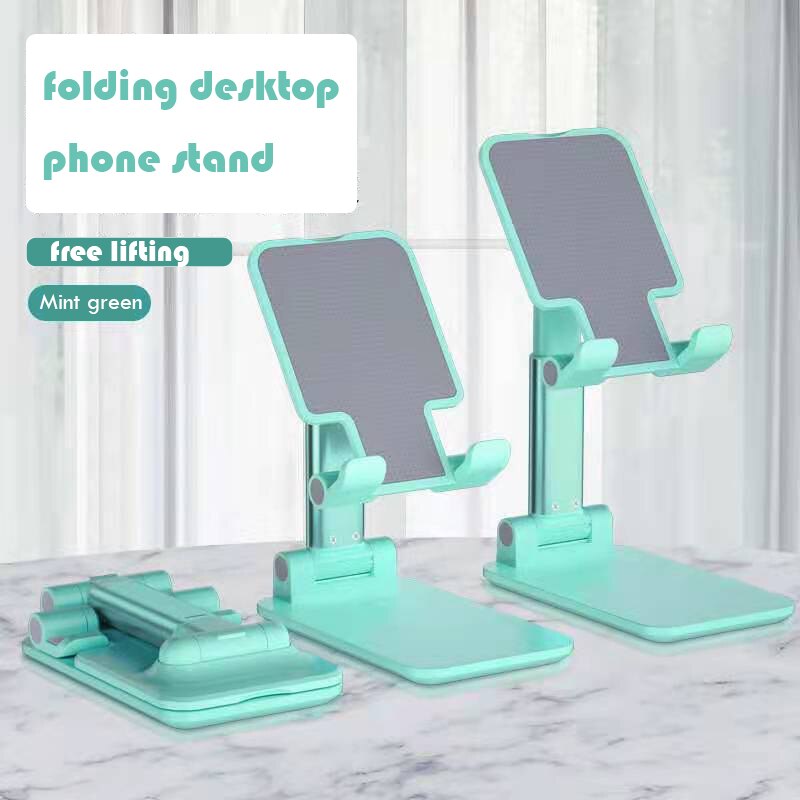 Folding Desktop Phone Stand,Mini Foldable Portable Thickening Drawing、Painting Reference Support: mint green