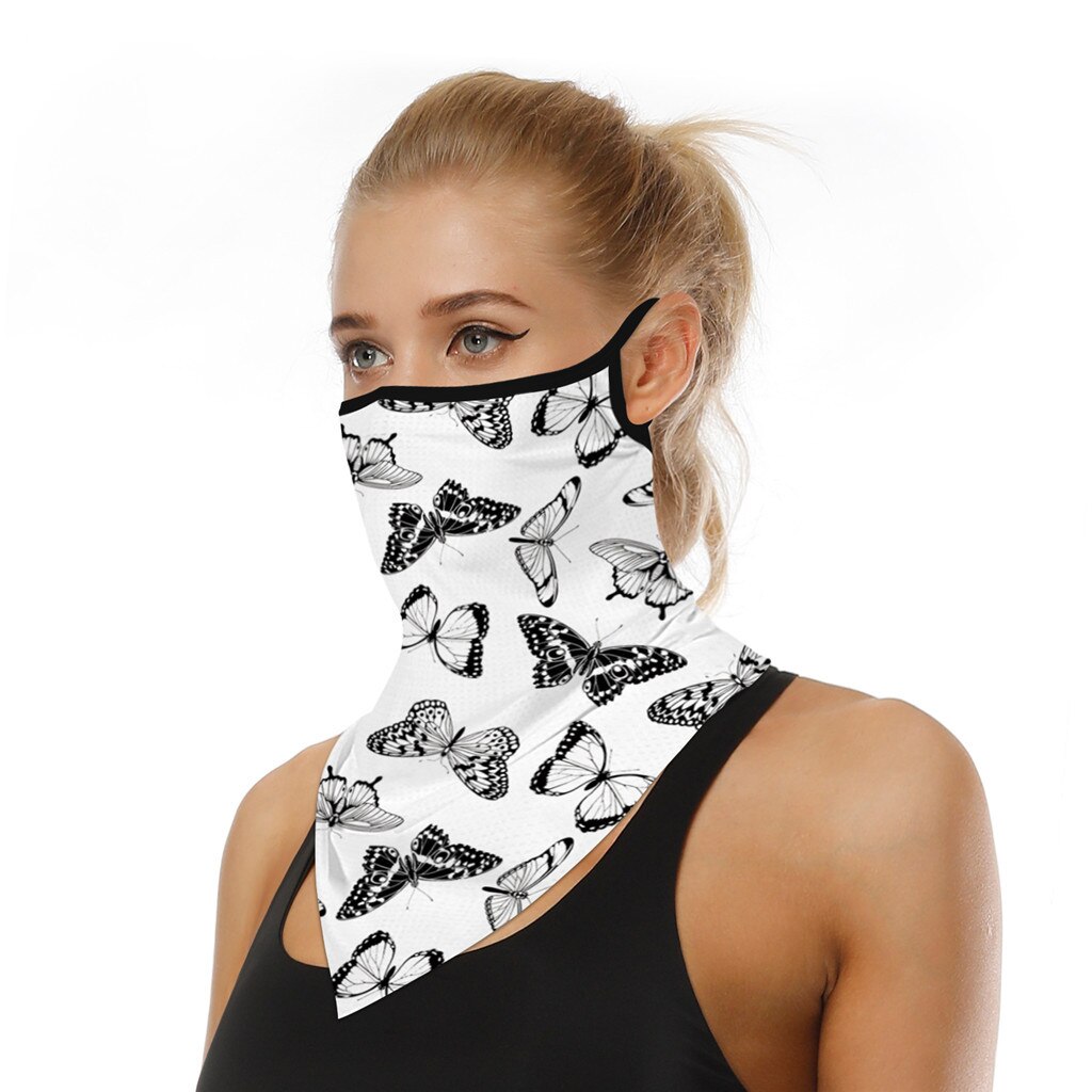 25# Outdoor Print Seamless Magic Scarf Ear Hook Sports Scarf Neck Tube Face Dust Riding Bandana Uv Protection Neck Gaiter: A