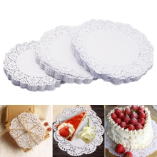 thumbnail: 140 Stuks Wit Kant Placemats – Olieabsorberend Papieren Tafelkleed Voor Cake, Feest & Decoratie
