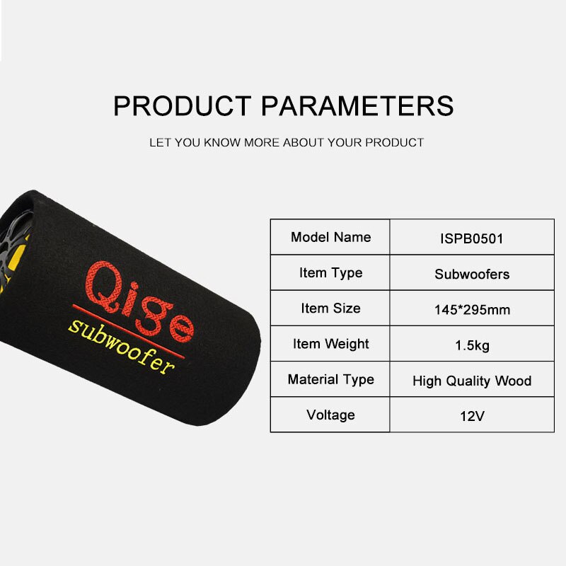 5inch 12V 24V 220V Car Active Subwoofer Home Computer Subwoofer Phone Bluetooth Car Speaker Audio