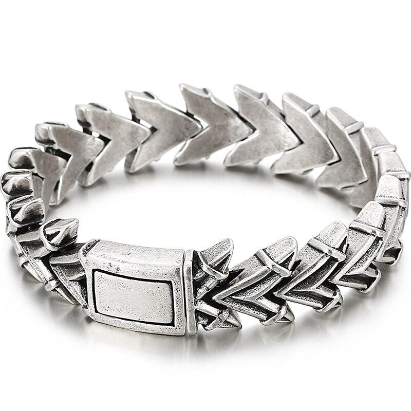 Bracelet Vintage en acier inoxydable pour homme, couleur vieux argent, accessoires pour hommes, Style Chic, bijoux: Default Title